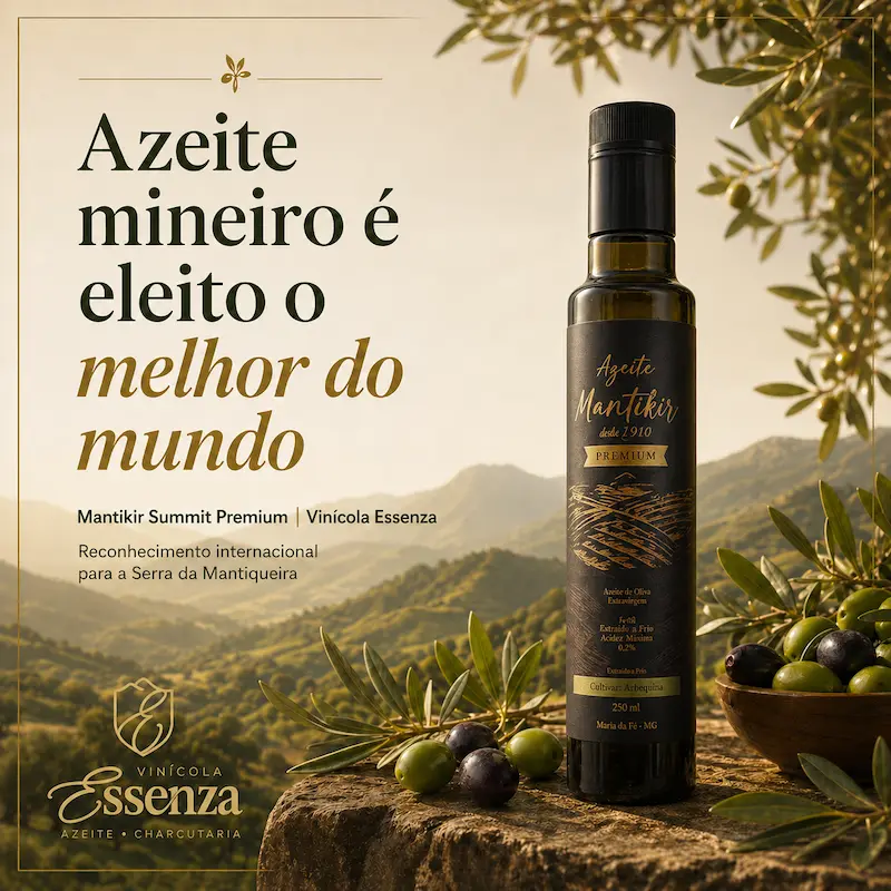 Azeite mineiro da Vinícola Essenza é eleito o melhor do mundo por guia espanhol